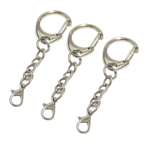 Stainless Steel Keychain With Spring Chain And Lobster Clasp For Keyring <b>Accessories</b> - Product Image 2