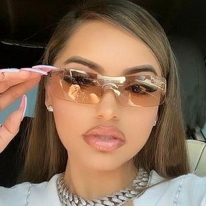 Gafas de Sol Cuadradas de Aleación Modernas y a la Moda 2022, Lentes de Una Pieza con Protección UV400, Sin Montura, para Hombre y Mujer - Product Image 1