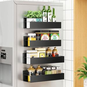 Vente d'usine : Lot de 4 supports muraux magnétiques mobiles pour épices, organisateur de rangement pour réfrigérateur de cuisine - Product Image 4