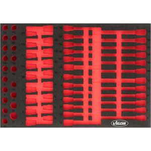 VIGOR - V4726 Soft <b>foam</b> insert, empty - EAN 4047728047265 <b>ROLLING</b> WORKSHOPS EMPTY TRAYS - Product Image 1