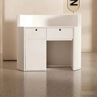Bureau de réception incurvé en bois - Style minimaliste moderne, taille et couleur personnalisables, mobilier commercial durable pour hôtel, hôpital