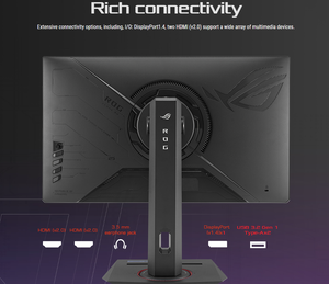 A SUS ROG Strix XG259QNS <b>Gaming</b> <b>Monitor</b> 24.5-Inch FHD 380Hz Fast IPS 1ms GTG NVIDIA G-SYNC Compatible HDR10 Esports Display - Product Image 5