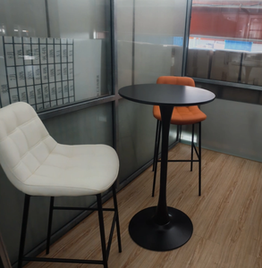 Mesa de <span class=keywords><strong>Bar</strong></span> Tulip Moderna, Icónica, con Pedestal, Mesa Alta de Bistro, Redonda, Blanca/Negra, para Oficina, Terraza o Balcón - Product Image 2