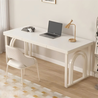 Bureau d'écriture minimaliste en crème en gros, cadre en métal écologique, plateau inclinable pour la calligraphie, utilisation à domicile ou au bureau, OEM