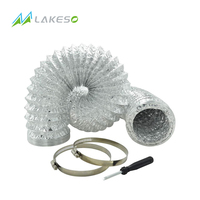 Tuyau en aluminium Lakeso, tuyau flexible en aluminium, conduit d'aération, tube de ventilation, conduit de sécheuse