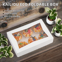 Boîtes d'emballage pliables en papier kraft biodégradable Kailiou avec logo personnalisé, en matériaux recyclés pour gâteaux, biscuits, pain