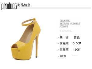 Sandalias de Plataforma Amarillas de Verano 2025 para Mujer, con Punta Abierta, Tacones Altos, Amortiguación, Elegantes Zapatos de Fiesta para Exhibiciones de Moda - Product Image 5