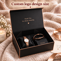 Boîte cadeau magnétique pliable en carton rose gold personnalisable, emballage de luxe, fermeture magnétique, boîtes noires