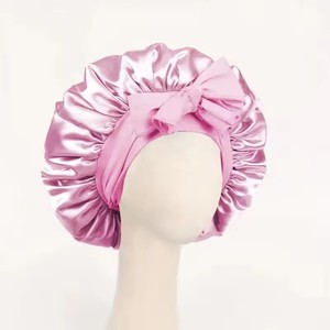 Gorro de satén para mujer, gorro de ducha ajustable con banda para atar, gorros para el cuidado del cabello y la belleza - Product Image 4