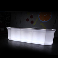Comptoir de Bar RVB Lumineux à LED pour Discothèque, Extérieur, Portable, en Plastique Blanc, pour Restaurant ou Café