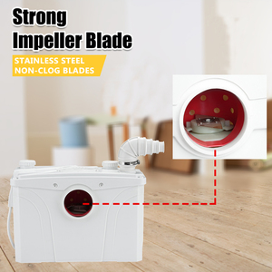 Système <span class=keywords><strong>de</strong></span> levage 700W Macerator Pompes à eau sale <span class=keywords><strong>Pompe</strong></span> à eaux usées pour toilettes, <span class=keywords><strong>douche</strong></span>, machine à laver, baignoires, lave-vaisselle - Product Image 4