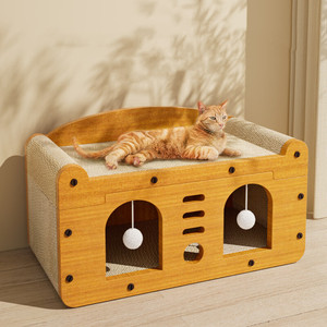 Cat Scratcher Schlaf bett 2 Schichten Cat <span class=keywords><strong>House</strong></span> <span class=keywords><strong>Indoor</strong></span> Wellpappe Großhandel Cat Scratcher Karton - Product Image 1
