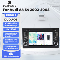 DUDUAUTO Système multimédia automobile sans fil CarPlay Android Auto pour Audi A4 S4 2002-2008 Radio stéréo 4G WiFi DSP GPS ODB2 Caméra de recul