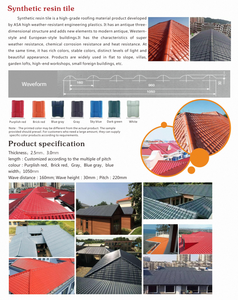 Teja <span class=keywords><strong>de</strong></span> Techo <span class=keywords><strong>de</strong></span> PVC ASA <span class=keywords><strong>de</strong></span> Diseño Tradicional, Teja Integrada para Pared, Tejas <span class=keywords><strong>de</strong></span> Resina Sintética ASA para Patio <span class=keywords><strong>de</strong></span> Parque - Product Image 6