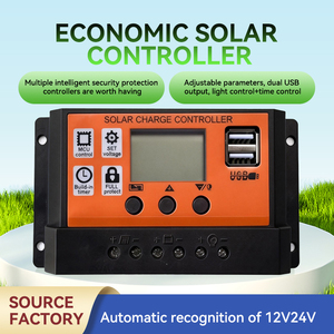 <span class=keywords><strong>Contrôleur</strong></span> de Lampadaire <span class=keywords><strong>Solaire</strong></span> Noir DC 11.1V PWM LCD, Régulateur de Charge <span class=keywords><strong>Solaire</strong></span> 12V 24V 10A 20A - Product Image 2