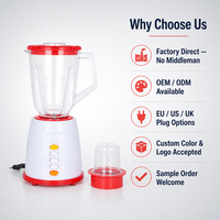 Mini mixeur 1500 ml 300 W, mixeur électrique multifonction pour la maison, presse-agrumes, lame en acier inoxydable, cuisine
