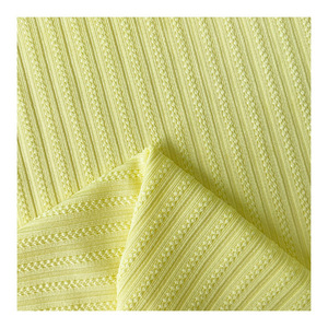 220g Twisted Jacquard 92% poliéster 8% Spandex transpirable liso Tricot 32s hilo contar 185gsm tela acanalada para niños niñas - Product Image 3