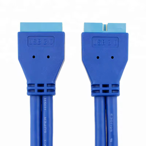 Ult-đoàn kết <span class=keywords><strong>USB</strong></span> 3.0 Bo mạch chủ tiêu đề <span class=keywords><strong>20pin</strong></span> kết nối Nam đến Nam Cáp dữ liệu màu xanh 50cm PVC Áo khoác 12 tháng bảo hành - Product Image 3