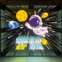 Miroir à effet abyssal pour vitrine ou stand de marque, ultra-fin 3 cm, LED dimmable, forme personnalisée