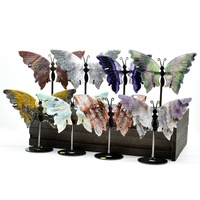 Vente en gros de pierres précieuses, cadeaux en forme d'ailes de papillon, pierres de guérison, artisanat en cristal, cristal naturel, sculpture d'ailes de papillon
