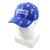 Gorra de Béisbol Estructurada Azul Rey con Bordado Floral de ADN Personalizado para Hombres y Mujeres