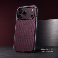 Étui magnétique rouge bordeaux 600D pour iPhone 18 Pro iPhone 18 Pro Max, étui de protection pour téléphone fin en fibre d'aramide antichoc