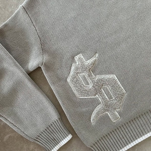 <span class=keywords><strong>Pull</strong></span> en tricot personnalisé pour homme, broderie, col rond, en coton, pour l'hiver - Product Image 4