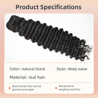 YEUNG BEAUTY 10A Cabello Humano Virgen Vietnamita Ondulado Profundo, Doble Trama a Máquina, Súper Doble Trama, Tejido a Mano, Permanente, Teñible en Todos los Colores