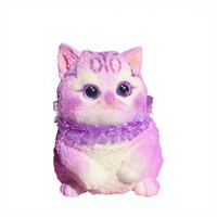 Jouet Squishy Chat Réaliste Géant 709g en TPR, Figurine Chaton Douce et Moelleuse à Presser, Ornement de Bureau Esthétique, Anti-Stress