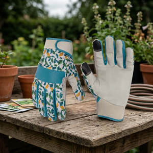 Gants de travail antidérapants en PU JNA GROUP, motif floral, poignet élastique, doigts texturés, usage général, sécurité, 4 mil, 10 pouces - Product Image 3