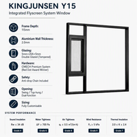 Ventanas Abatibles de Aluminio Modernas con Doble Acristalamiento y Resistentes a Huracanes AS2047, con Vista Panorámica para Exteriores de Villas Costeras