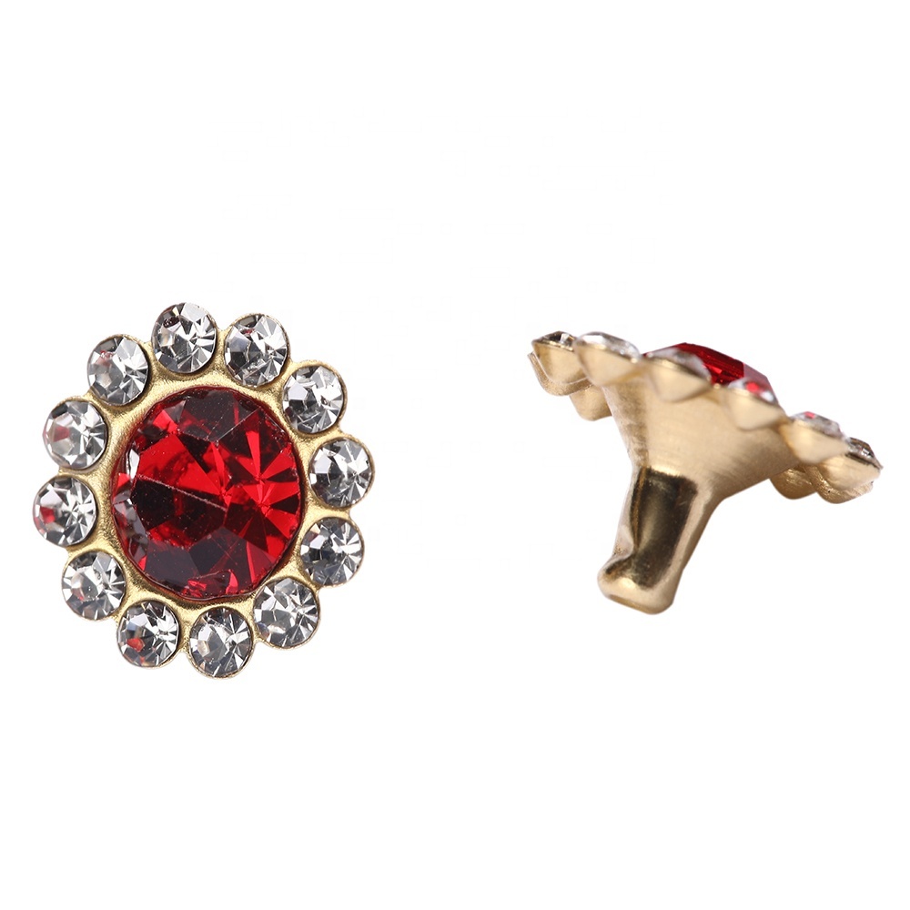 Crystal Rhinestone Rivets さまざまな素材の耐久性のある花の形のリベット -Alibaba.com