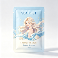 Sachet d'échantillon de shampoing imperméable imprimé sur mesure à trois soudures, en feuille d'aluminium BOPP/AL/PE, pour essais de soins capillaires