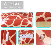 AirMyFun Maßgefertigte Umweltfreundliche PVC-Giraffen-Schwimminsel für Erwachsene & Kinder CE-Zertifiziert 0,3mm Dick