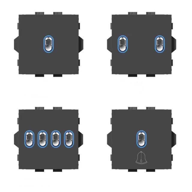 2025 New Smart Life Touch Panel Wall Switch Socket Frames 1 Gang Modular Design DIY Light Switch