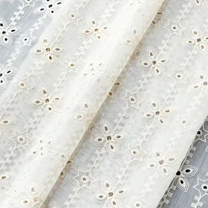 New Arrival Reasonable Price Embroidery Lace Fabric With Eyelet For Garment