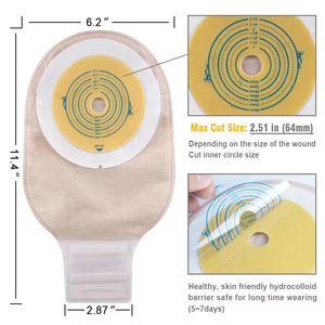 Carbou Medical HydrocolloidMatériel adhésif Sacs de colostomie pédiatrique monobloc Mini sacs de stomie - Product Image 5