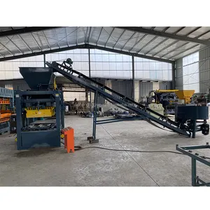 Aichen QT4-24 yarı otomatik beton Hollow tuğla makinesi yüksek verimlilik çimento tuğla pişirme makinesi kilitleme blok makinesi