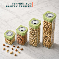 Boîte de rangement alimentaire hermétique empilable à bouton-poussoir, transparente, pour céréales, grains, café, distributeur de grains de café, bocaux de rangement pour la cuisine