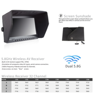 FEELWORLD PVR1032 : Moniteur FPV professionnel 10,<span class=keywords><strong>1</strong></span> pouces avec écran IPS 500 nits, entrée HDMI, double récepteur de diversité 5,8 G et DVR - Product Image 6