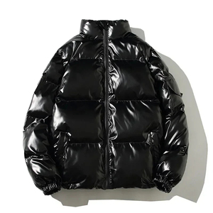 Abbigliamento all'Ingrosso Streetwear <span class=keywords><strong>Uomo</strong></span> Invernale Piumino Imbottito Impermeabile Varsity con Cerniera Giacca Lucida - Product Image 6