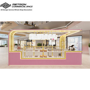 Custom Pink Dessert Kiosk Wooden Bakery <strong>Display</strong> Furniture Retail Store Interior Design Dessert Bakery Glass <strong>Display</strong> <strong>Case</strong> - Product Image 1