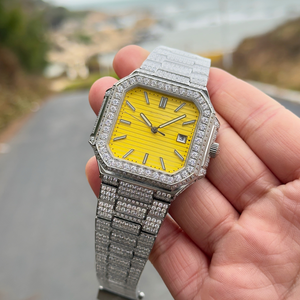 Montre pour homme personnalisée 2025, 45 mm, diamant, surdimensionnée, étanche, montre de luxe avec détails en zircon - Product Image 3