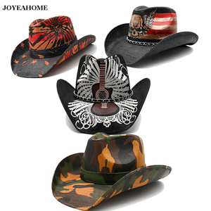 หมวกปีกกว้างลายเพเทอร์กริมม์กีตาร์เทอร์กริมม์หมวกพิมพ์ลายหมวกผู้ชายผู้หญิงหมวกคาวบอยหมวกวันพ่อสีดำ - Product Image 1