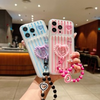 Coque de téléphone portable en gros, motif cœur 3D, grille, antichoc, multicolores, matériau IMD pour A15/A16/A14