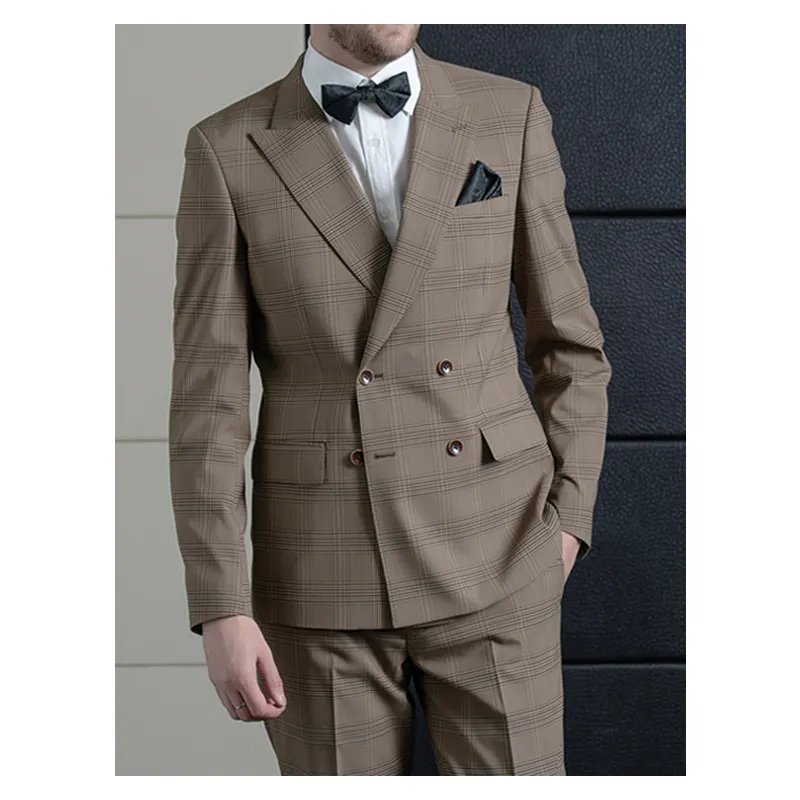 Business Suits Three Piece Suit for Men Double Breasted Hormal Mens Suitstock American Wedding Latest Suit Styles for Men