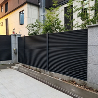 Clôture en aluminium sur mesure, panneau de clôture à lamelles horizontales noires, clôture de jardin décorative extérieure pour villa