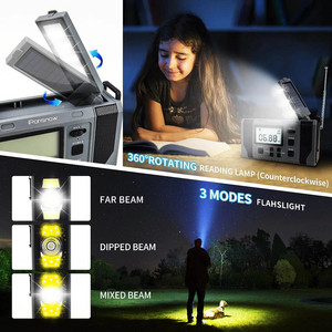 Giá Tốt Nhất Mini Internet Dab Đài Phát Thanh Không Thấm Nước Emerncy Retro FM/AM Crank Năng Lượng Mặt Trời Powered LED Ban Nhạc Di Động Đài Phát Thanh Survival - Product Image 3