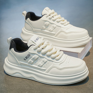 Men's Sports Casual Shoes Trendy Breathable <b>Leather</b> Shoes Thick-soled men Women Skateboarding Shoes Fashion flat <b>Sneakers</b> shoes - Product Image 1