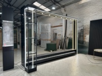 Présentoirs optiques pour lunettes, panneau mural à cadre noir, étagère éclairée, base tour en verre, autoportant, CE ETL pour magasin d'optique